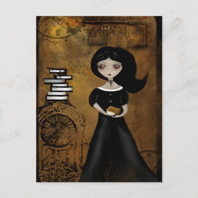 Cartão Postal Cartão-postal Bibliófilo Steampunk (Frente)