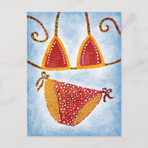 Cartão Postal Cartão-postal Bikini da Cadeia de bolinhas
