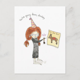 Cartão Postal Cartão-postal Birthday Donkey