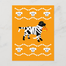Cartão Postal Cartão-postal Black Labrador Halloween