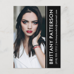 Cartão Postal Cartão-postal Black Stripe com placa fotográfica f