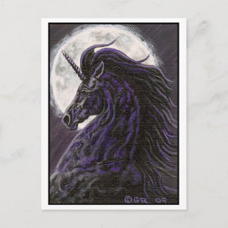 Cartão Postal Cartão-postal Black Unicorn 2 Art