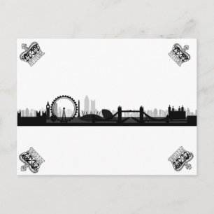 Cartão Postal Cartão-postal Black & White Crown London