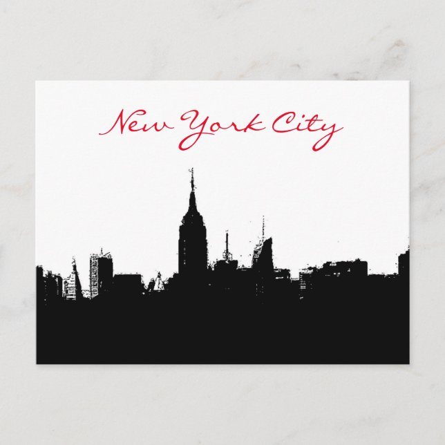 Cartão Postal Cartão-postal Black White New York Skyline (Frente)
