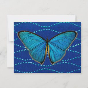 Cartão Postal Cartão-postal Blue Butterfly Estilo Vintage