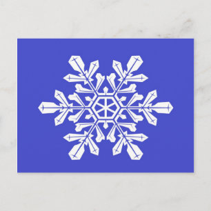 Cartão Postal Cartão-postal Blue Snow Flake