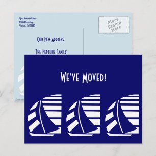 Cartão Postal Cartão-postal Blue White Racing Barcos de Navega