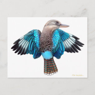 Cartão Postal Cartão-postal Blue Winged Kookaburra