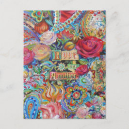 Cartão Postal Cartão-postal Boho Paisley Love