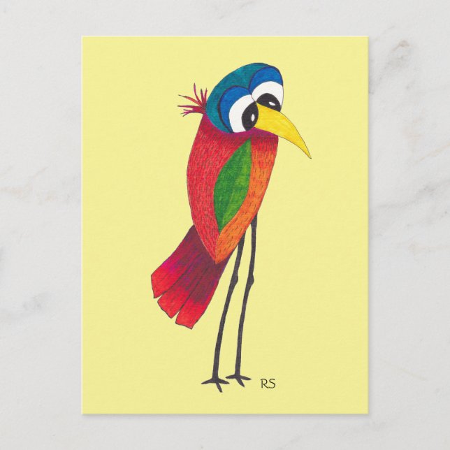 Cartão Postal Cartão-postal Bright Big Eyed Bird (Frente)