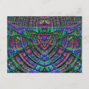 Cartão Postal Cartão-postal brilhante 3D Verde Azul Zany