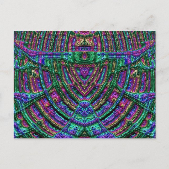 Cartão Postal Cartão-postal brilhante 3D Verde Azul Zany (Frente)