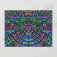 Cartão-postal brilhante 3D Verde Azul Zany