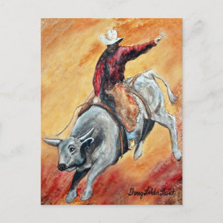 Cartão Postal Cartão-postal Bull e Rider