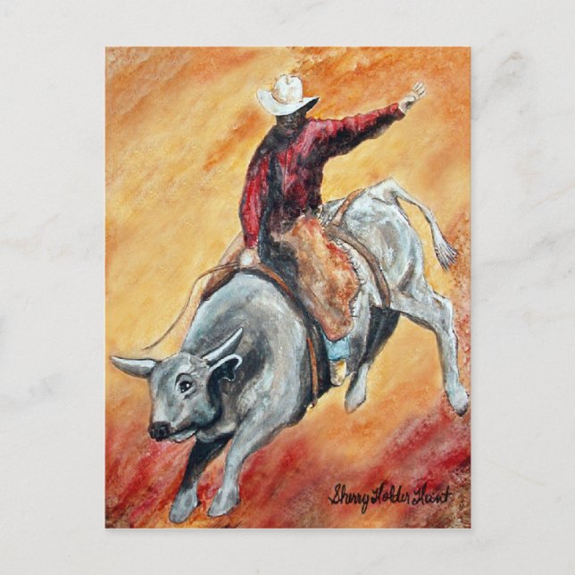 Cartão Postal Cartão-postal Bull e Rider (Frente)
