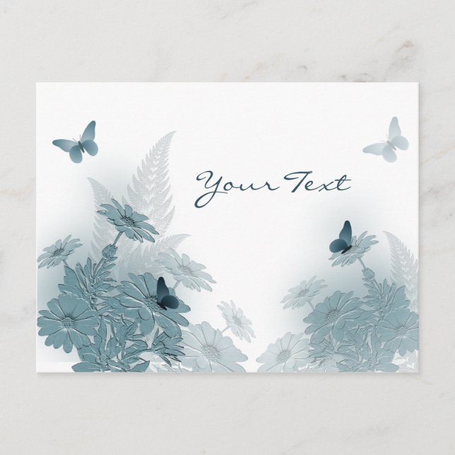 Cartão Postal Cartão-postal Butterflies & Daisies (Frente)