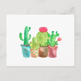 Cartão Postal Cartão-postal Cactus Aquarela