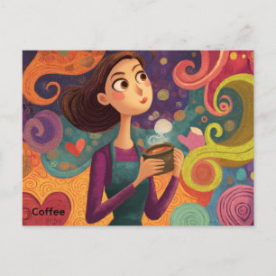 Cartão Postal Cartão-postal Café