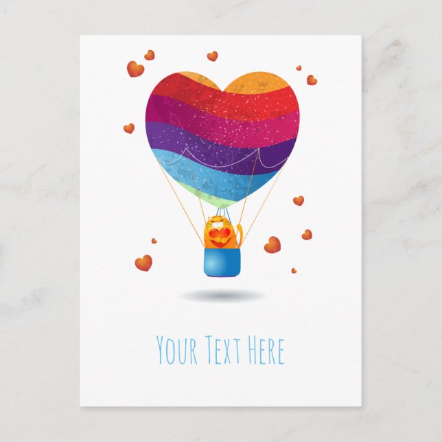 Cartão Postal Cartão-postal Cat e Ballon do Amor (Frente)