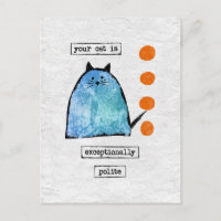 Cartão-postal Cat - Gato Engraçado Excepcionalment