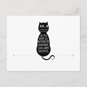 Cartão Postal Cartão-postal Cat Haiku