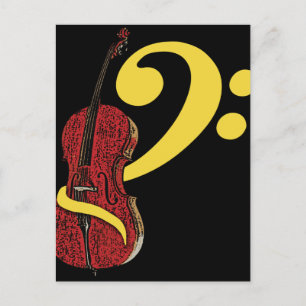 Cartão Postal Cartão-postal Cello Clef
