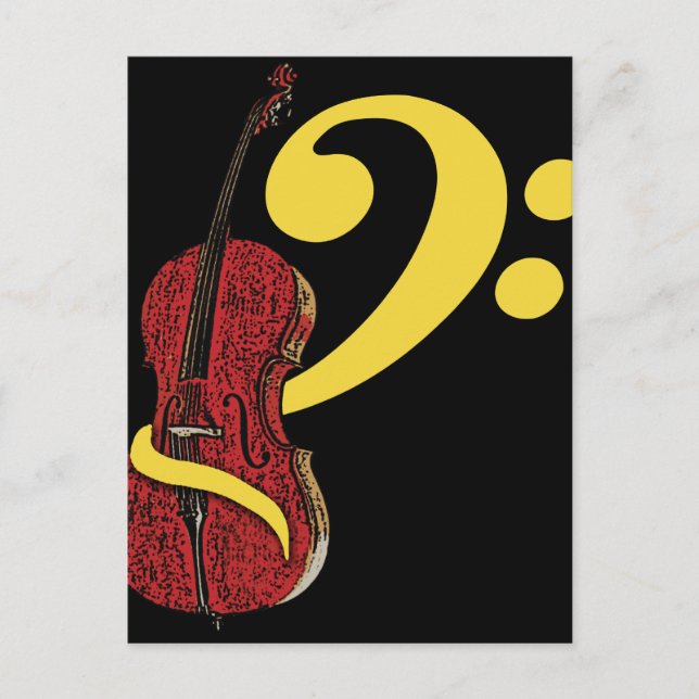 Cartão Postal Cartão-postal Cello Clef (Frente)
