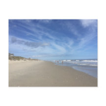 CARTÃO-POSTAL Cena da Praia na Maré Baixa Com Nuve