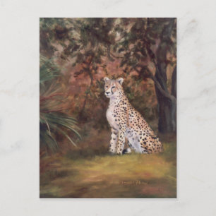 Cartão Postal Cartão-postal Cheetah Sentado Orgulhoso