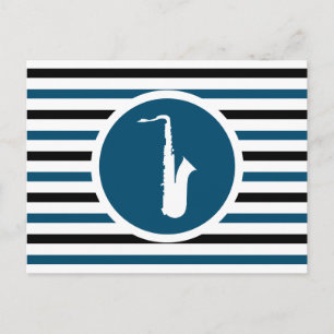 Cartão Postal Cartão-postal chic saxofone stripteado