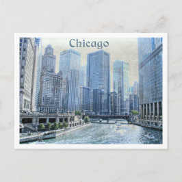 Cartão Postal Cartão-postal Chicago com Centro Vencido