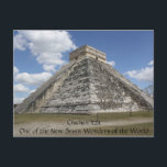 Cartão Postal Cartão-postal Chichen Itza Mexico<br><div class="desc">Este postal mostra a pirâmide mais majestosa do México. Estas ruínas maias são uma obrigação de ver se visitam Cancun ou a Riviera Maya.</div>