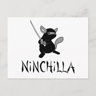 Cartão Postal Cartão-postal Chinchilla Ninja