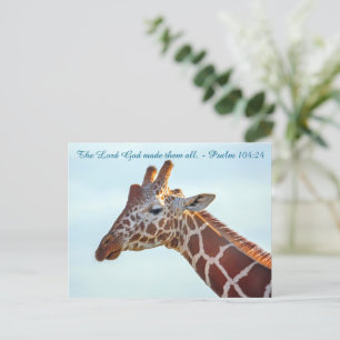 Cartão Postal Cartão-postal Christian Giraffe