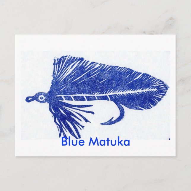Cartão Postal Cartão-postal clássico de Trout Fly "Blue Matuka" (Frente)