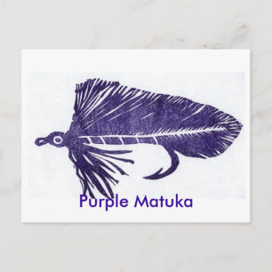 Cartão Postal Cartão-postal clássico de Trout Fly "matuka roxa