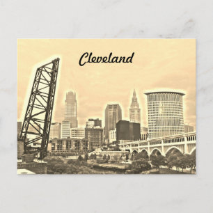 Cartão Postal Cartão-postal Cleveland,OH Sepia River View