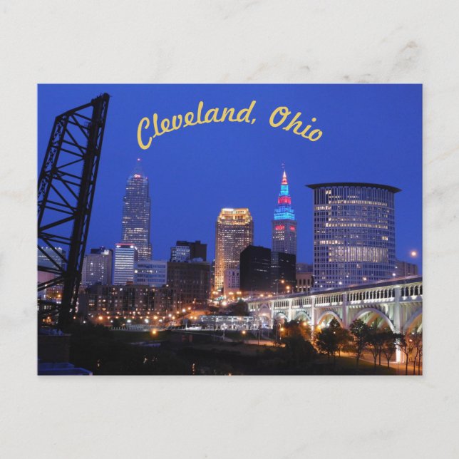 Cartão Postal Cartão-postal Cleveland, OH West Side Skyline (Cur (Frente)