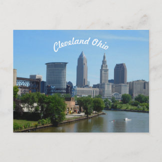 Cartão Postal Cartão-postal Cleveland, Ohio River Skyline (Curve