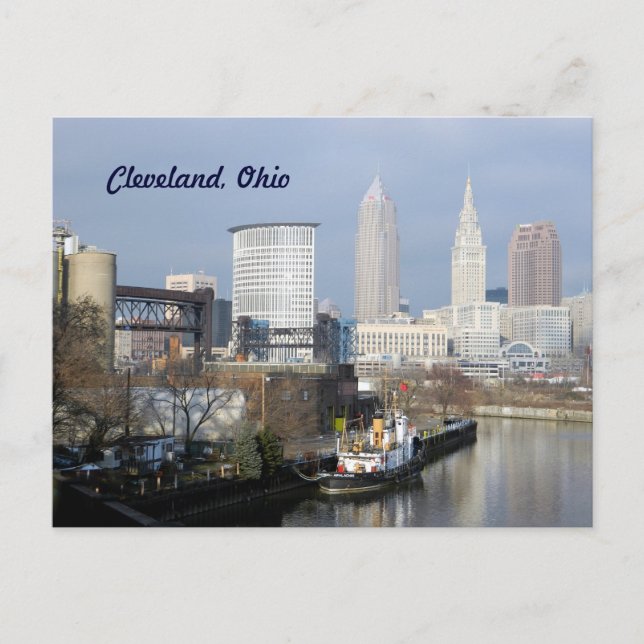 Cartão Postal Cartão-postal Cleveland, Ohio River View (Frente)