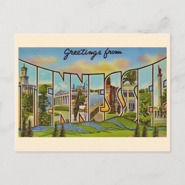Cartão Postal Cartão-postal Colorido Antigo do Tennessee (Frente)