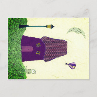 Cartão Postal Cartão-postal colorido com House, Balão de Ar Quen