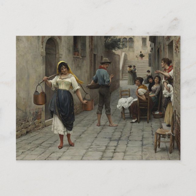 Cartão Postal Cartão-postal com a pintura Eugene de Blaas (Frente)