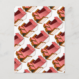 Cartão Postal Cartão-postal com as cadeiras Red & White Beach