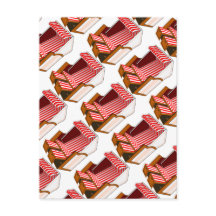 Cartão-postal com as cadeiras Red & White Beach