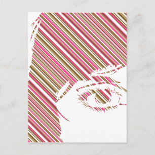 Cartão Postal Cartão-postal com as Raparigas Retro Stripe