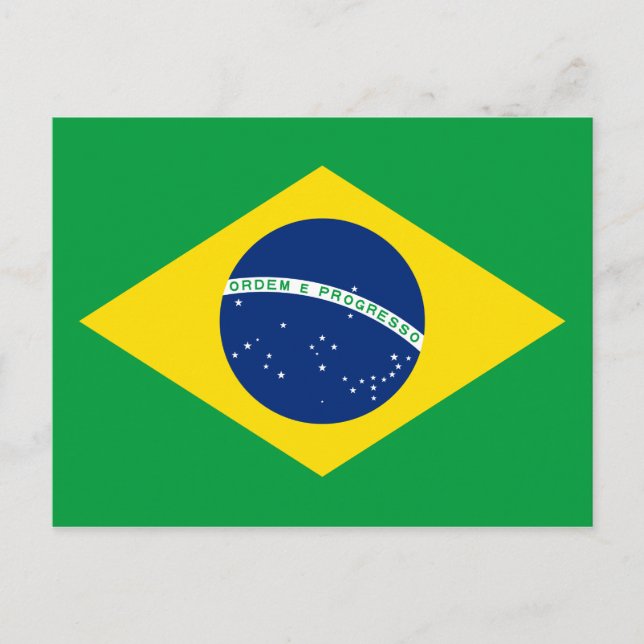 Cartão Postal Cartão-postal com bandeira brasileira (Frente)