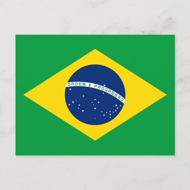 Cartão Postal Cartão-postal com bandeira brasileira (Frente)