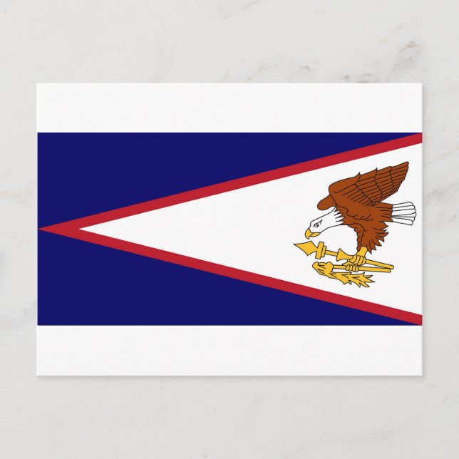 Cartão Postal Cartão-postal com bandeira da Samoa Americana - EU (Frente)
