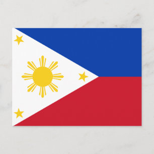 Cartão Postal Cartão-postal com bandeira das Filipinas